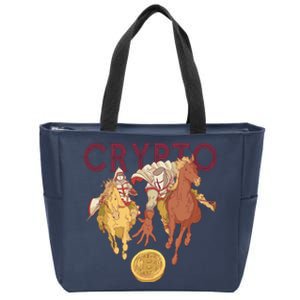 Crypto Knight Warrior Bitcoin Zip Tote Bag