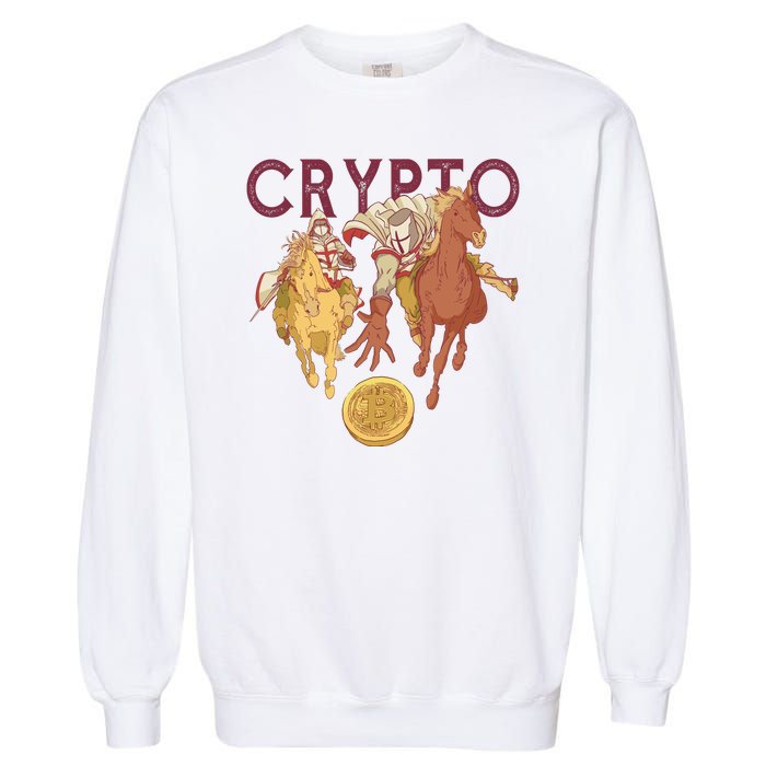 Crypto Knight Warrior Bitcoin Garment-Dyed Sweatshirt