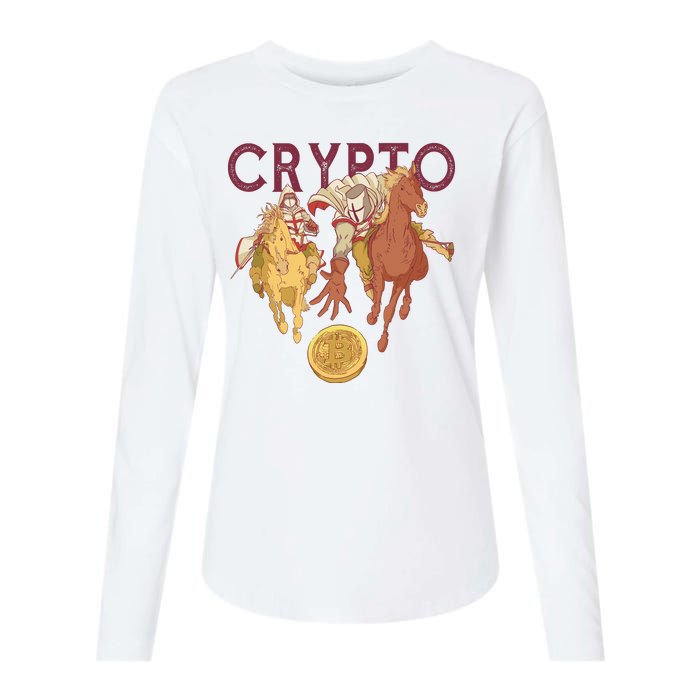 Crypto Knight Warrior Bitcoin Womens Cotton Relaxed Long Sleeve T-Shirt