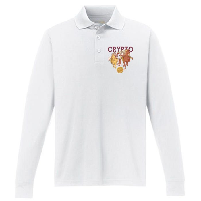 Crypto Knight Warrior Bitcoin Performance Long Sleeve Polo