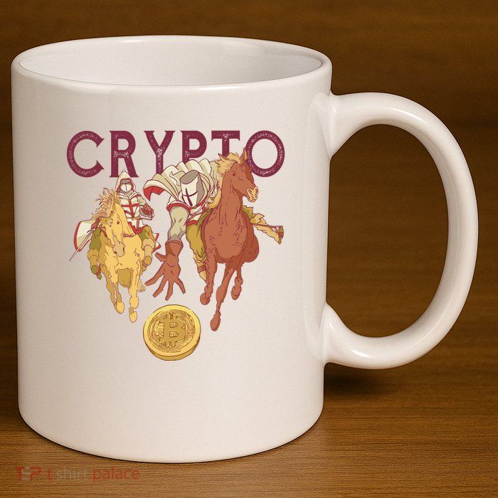 Crypto Knight Warrior Bitcoin 11oz C Handle Ceramic Mug