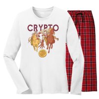 Crypto Knight Warrior Bitcoin Women's Long Sleeve Flannel Pajama Set 