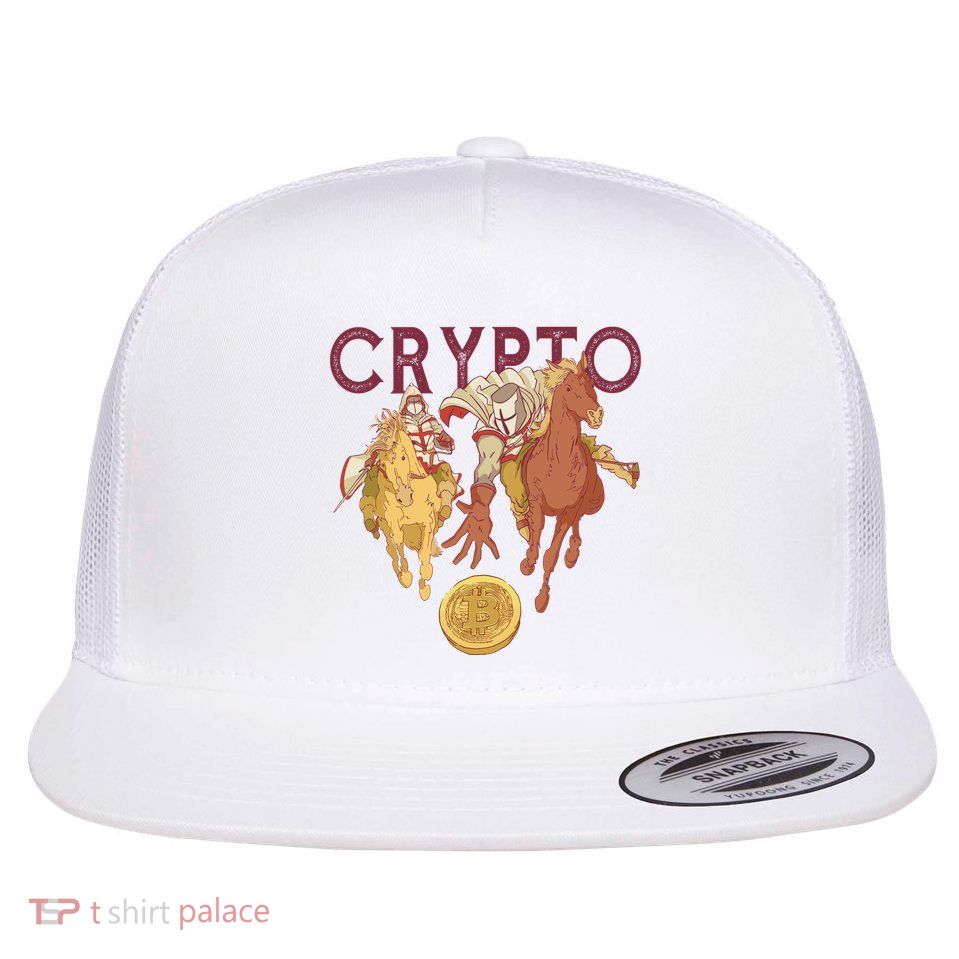 Crypto Knight Warrior Bitcoin Flat Bill Trucker Hat