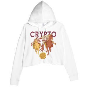 Crypto Knight Warrior Bitcoin Crop Fleece Hoodie