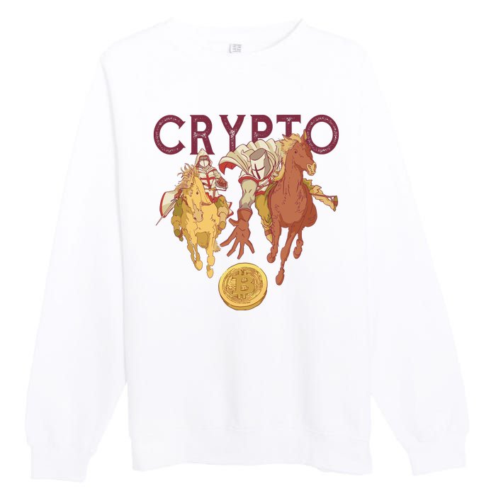 Crypto Knight Warrior Bitcoin Premium Crewneck Sweatshirt