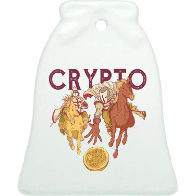 Crypto Knight Warrior Bitcoin Ceramic Bell Ornament