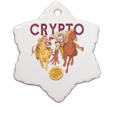 Crypto Knight Warrior Bitcoin Ceramic Star Ornament