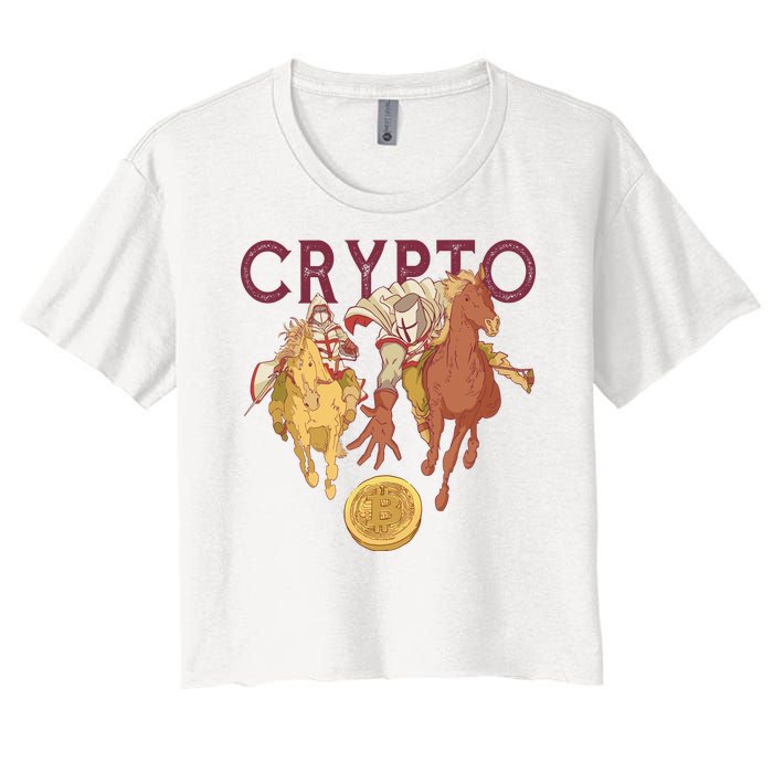 Crypto Knight Warrior Bitcoin Women's Crop Top Tee