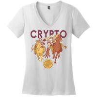 Crypto Knight Warrior Bitcoin Women's V-Neck T-Shirt