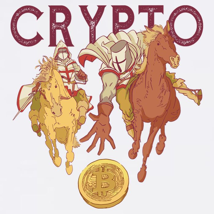 Crypto Knight Warrior Bitcoin Short Acrylic Beanie