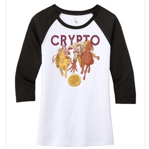 Crypto Knight Warrior Bitcoin Women's Tri-Blend 3/4-Sleeve Raglan Shirt