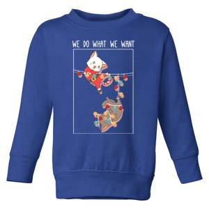 Cute Kittens We So What We Want Santa Costume Christmas Cats Gift Toddler Sweatshirt