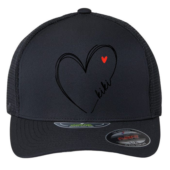 Cute kiki With Heart Girl Wo Mom Mother Flexfit Unipanel Trucker Cap