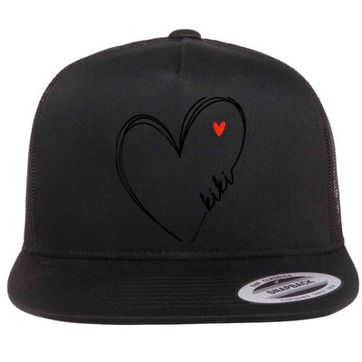 Cute kiki With Heart Girl Wo Mom Mother Flat Bill Trucker Hat