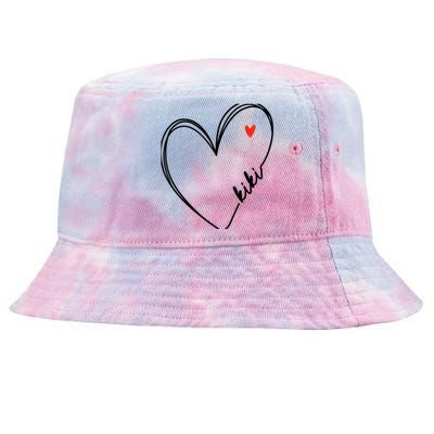 Cute kiki With Heart Girl Wo Mom Mother Tie-Dyed Bucket Hat