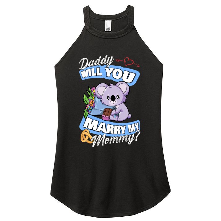 Cute Koala Wedding Offer Daddy Will You Marry My Mommy Funny Gift Women's Perfect Tri Rocker Tank