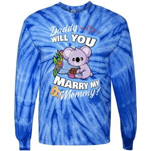 Cute Koala Wedding Offer Daddy Will You Marry My Mommy Funny Gift Tie-Dye Long Sleeve Shirt