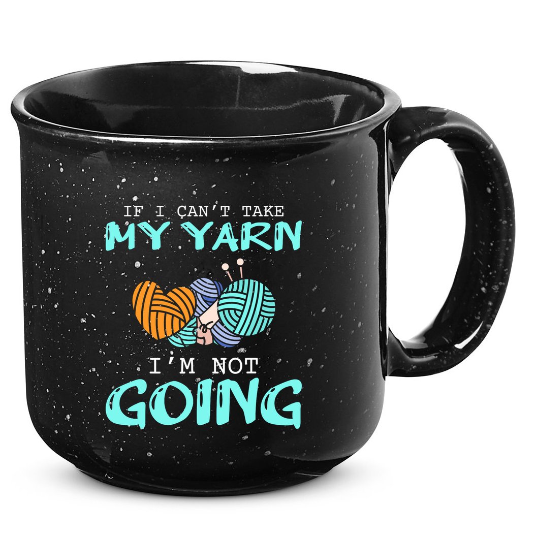 Crocheting Knitting Yarn Funny Knitting Yarn Crochet 15oz Campfire Ceramic Mug