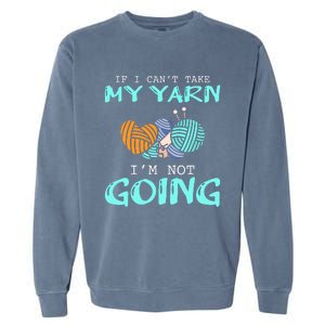 Crocheting Knitting Yarn Funny Knitting Yarn Crochet Garment-Dyed Sweatshirt