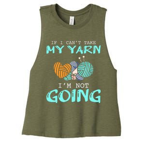 Crocheting Knitting Yarn Funny Knitting Yarn Crochet Women's Racerback Cropped Tank