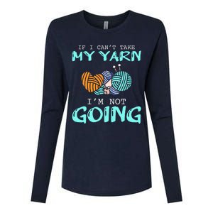 Crocheting Knitting Yarn Funny Knitting Yarn Crochet Womens Cotton Relaxed Long Sleeve T-Shirt