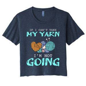 Crocheting Knitting Yarn Funny Knitting Yarn Crochet Women's Crop Top Tee