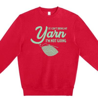 Crocheting Knitting Yarn Premium Crewneck Sweatshirt