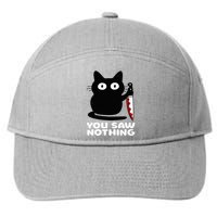 Cat Knife You Saw Nothing 7-Panel Snapback Hat