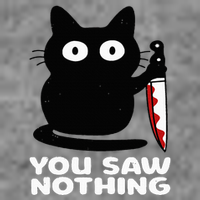 Cat Knife You Saw Nothing 7-Panel Snapback Hat