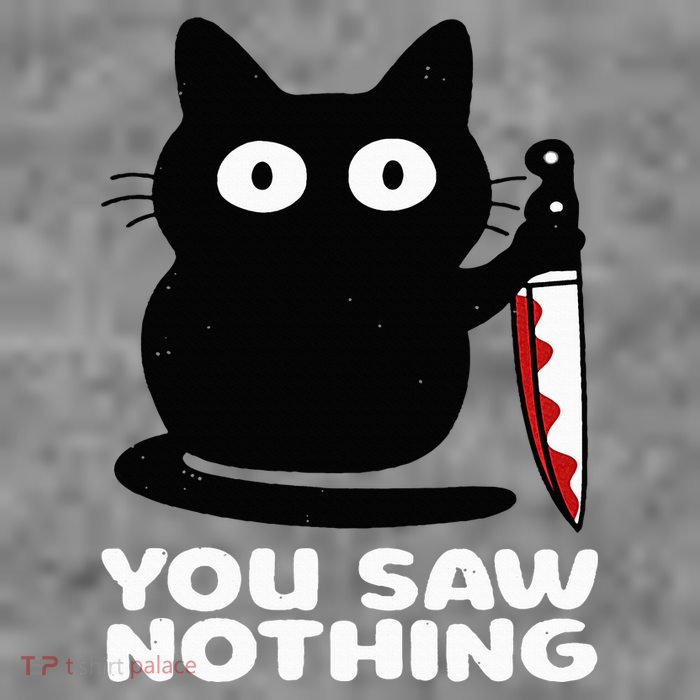 Cat Knife You Saw Nothing 7-Panel Snapback Hat