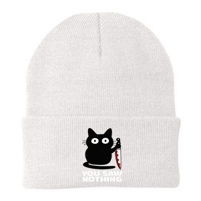 Cat Knife You Saw Nothing Beanie
