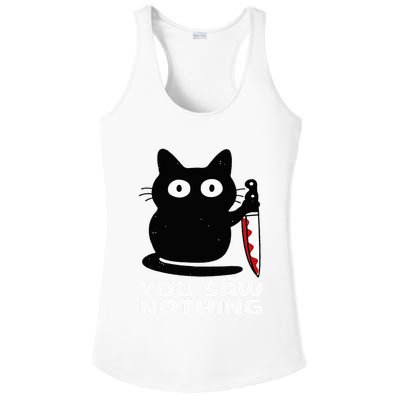 Cat Knife You Saw Nothing Ladies PosiCharge Competitor Racerback Tank
