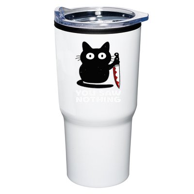 Cat Knife You Saw Nothing Tumbler