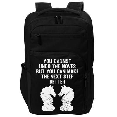 Chess Knight You Cannot Undo The Moves Chess Player Grunge Impact Tech Backpack