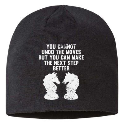 Chess Knight You Cannot Undo The Moves Chess Player Grunge Sustainable Beanie