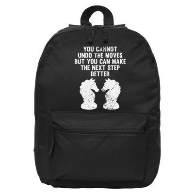 Chess Knight You Cannot Undo The Moves Chess Player Grunge 16 in Basic Backpack