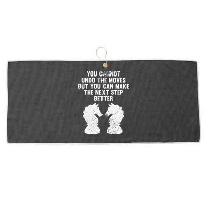 Chess Knight You Cannot Undo The Moves Chess Player Grunge Large Microfiber Waffle Golf Towel