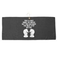 Chess Knight You Cannot Undo The Moves Chess Player Grunge Large Microfiber Waffle Golf Towel