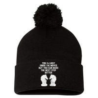 Chess Knight You Cannot Undo The Moves Chess Player Grunge Pom Pom 12in Knit Beanie