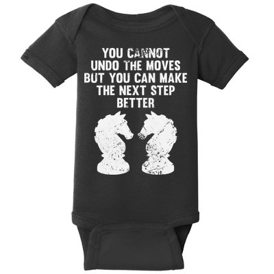 Chess Knight You Cannot Undo The Moves Chess Player Grunge Baby Bodysuit