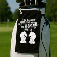 Chess Knight You Cannot Undo The Moves Chess Player Grunge Golf Towel