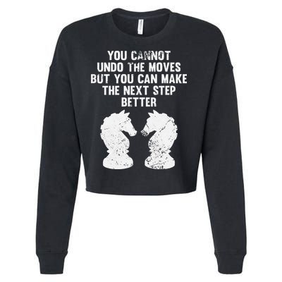 Chess Knight You Cannot Undo The Moves Chess Player Grunge Cropped Pullover Crew