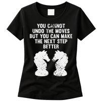 Chess Knight You Cannot Undo The Moves Chess Player Grunge Womens T-Shirt