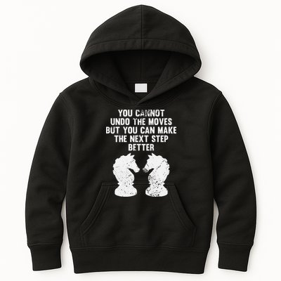 Chess Knight You Cannot Undo The Moves Chess Player Grunge Kids Hoodie