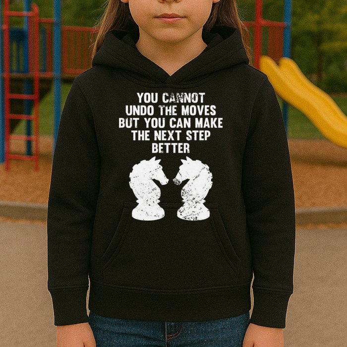 Chess Knight You Cannot Undo The Moves Chess Player Grunge Kids Hoodie