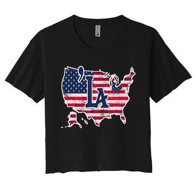 Comma La 2024 President Kamala Harris Women's Crop Top Tee