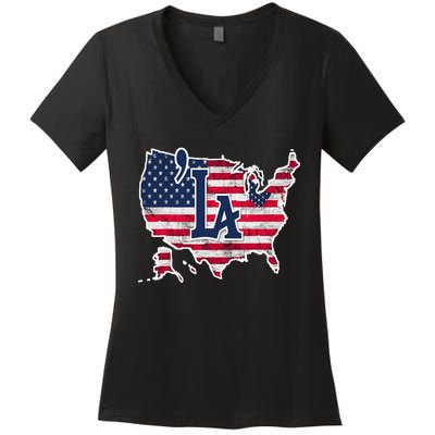 Comma La 2024 President Kamala Harris Women's V-Neck T-Shirt