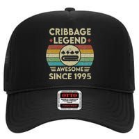 Cribbage Legend 27 Years Old Awesome Since 1995 Cribbage High Crown Mesh Back Trucker Hat