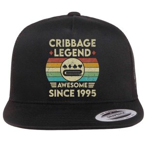 Cribbage Legend 27 Years Old Awesome Since 1995 Cribbage Flat Bill Trucker Hat