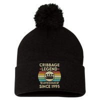 Cribbage Legend 27 Years Old Awesome Since 1995 Cribbage Pom Pom 12in Knit Beanie